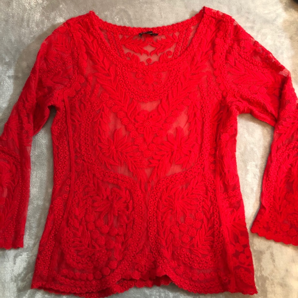 Red lace top